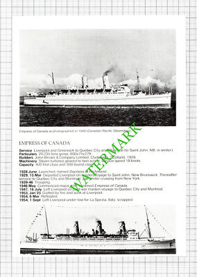 Canadian Pacific EMPRESS OF FRANCE / EMPRESS OF CANADA Ship - 1980s Cutting