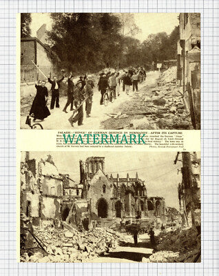 (6540) FALAISE Normandy World War Two - c.1947 Cutting/ Print