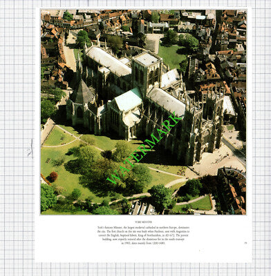 York Minster / York Yorkshire - 1980s Cutting / Print