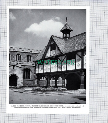 X1959) Market Harborough / Dorothy Vernon's Bridge Haddon Hall 1960s Book Print