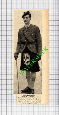 Major Lorne M Campbell 51st Highland Division Tunisia - 1943 Small Cutting