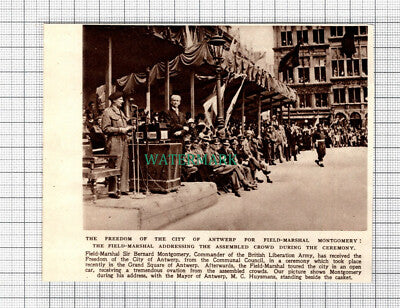 C5076) Field Marshal Montgomery Received Freedom City Of Antwerp - 1945 Clip