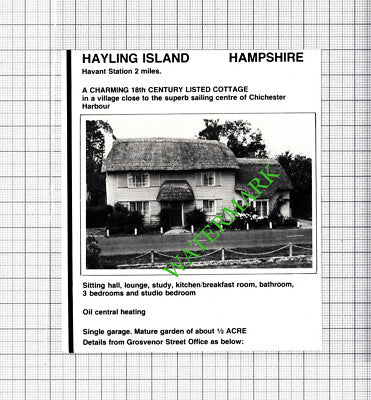 Hayling Island House Hampshire Havant Sale Advert  - 1980 Cutting