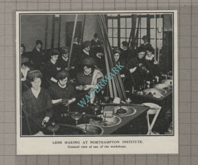 C3873) Lens Making At The Northampton Institute World War One WW1 -1916 Clip