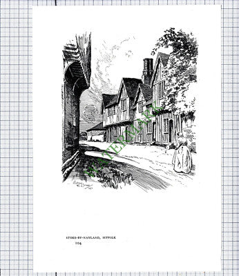 Stoke By Clare Suffolk / Stoke By Nayland - c.1980s Print / Cutting