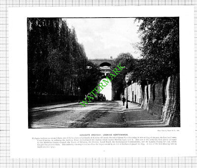 Bethlem Hospital Lambeth London / Highgate Archway - c.1900 Book Print
