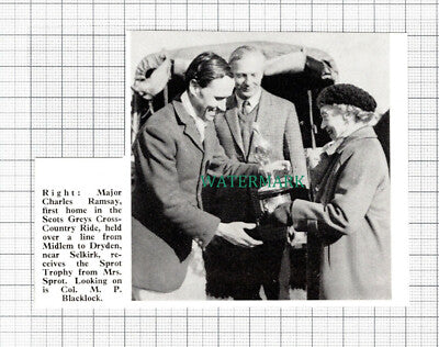 C5422) Major Charles Ramsay Horse Race Mrs Sprot Col MP Blacklock - 1970 Cutting