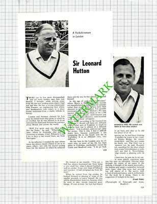 Sir Leonard Hutton Cricket - 1972 Article