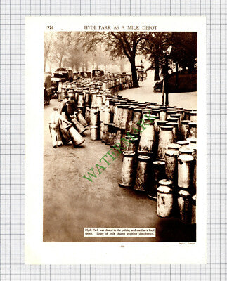 9200) Hyde Park Milk Depot National Strike  - 1930s Cutting / Print