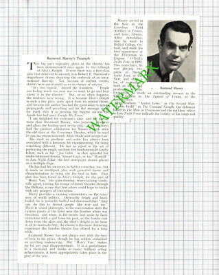 Raymond Massey Actor  - 1938 Cutting