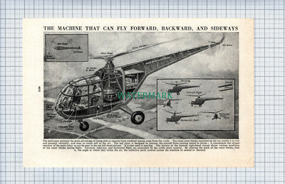 C4976) Helicopter Diagram - c.1950s Cutting