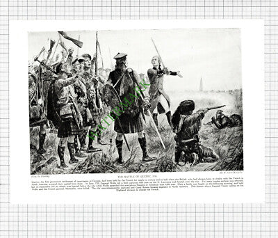 The Battle of Quebec General Frazer - c.1920s Cutting/ Print