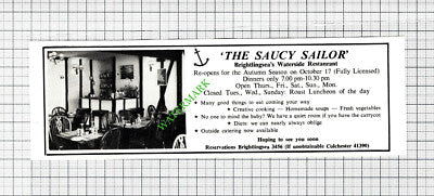 The Saucy Sailor Brightlingsea Essex Advert - 1973 Cutting