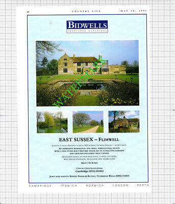 Flimwell East Sussex / Rudgwick West Sussex House Sale Advert  - 1991 Cutting