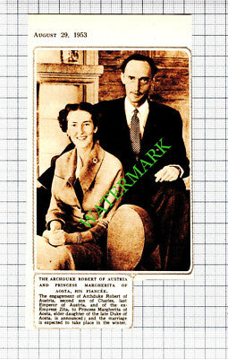 Archduke Robert of Austria Engagement - 1953 Small Cutting