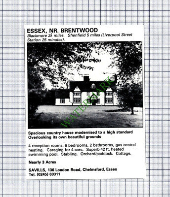C7841) Brentwood Blackmore Essex  - 1981 Cutting