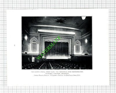 The Queen's Cinema Forest Gate London Leathart and Granger - 1929 Book Print