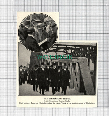 C3890) Hindenburg Bridge Berlin Frau von Hindenburg WW1 - 1916 Clip