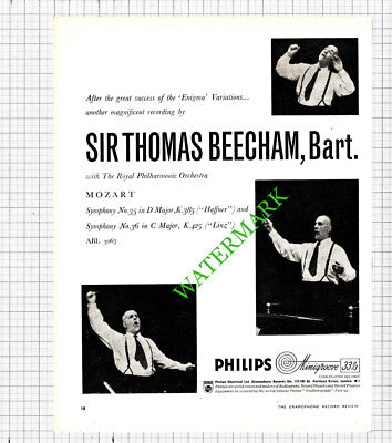 Sir Thomas Beecham Conductor Royal Philharmonic Advert - 1955 Cutting