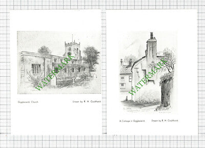 Giggleswick Yorkshire Church and Cottage R H Coulthurst  - 1941 2-Part Cutting