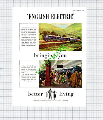 English Electric Trains Locomotives / Imperial Leather Advert - 1951 Cutting