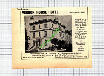 Vernon House Hotel Eastbourne / Lawns Hotel Lewis -1965 Small Cutting