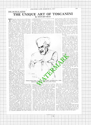 Toscanini  Italian Conductor John Norton - 1967 Article