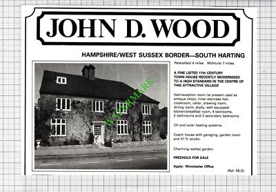 South Harting West Sussex House Sale Advert - 1980 Cutting