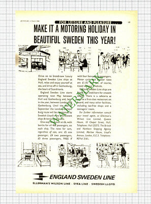 England Sweden Line Svea Swedish Lloyd Advert - 1966 Cutting