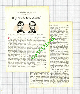 Abraham Lincoln Beard Grace Bedell  - 1952 Article