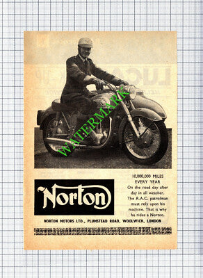 RAC Norton Motorcycle Advert - 1965 Cutting