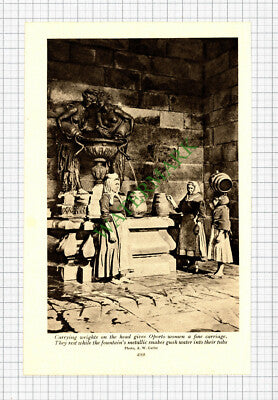 Oporto Portugal Fountain  - c.1930s Cutting / Print