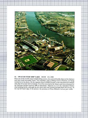 (8618) Swan Hunter Ship Yard  / Scandinavian Ferry Tyne Docks - 1980s Cutting
