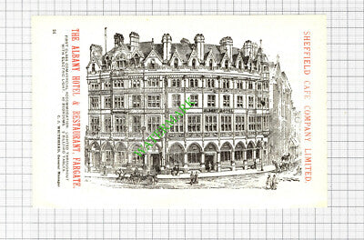 The Albany Hotel Sheffield / Palatine Insurance Oldfield Advert -1897 Cutting
