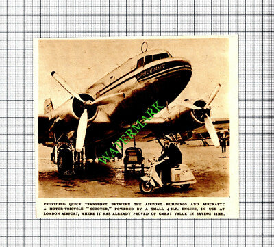 London Airport Scooter -1947 Cutting