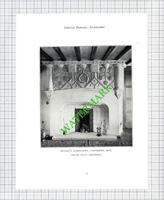 Michael's Harbledown Canterbury Baillie Scott Havisham House ? - 1923 Book Print