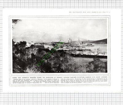 9971) Austrian Warships Cattaro Harbour  Durazzo World War 1 - 1916 Cutting