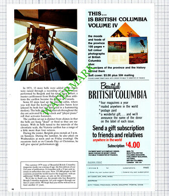Netherlands Centennial Carillon Tower Canada Herman Bergink - 1979 Article