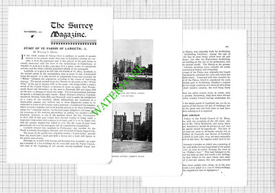 The Parish Of Lambeth London -  1900 Article (3 Parts)