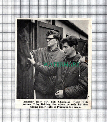 C5331) Mr Bob Champion Toby Balding Horse Trainer - 1968 Cutting