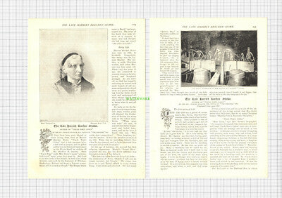 8857) Harriet Beecher Stowe - 1896 Article