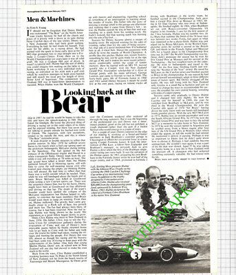 Denny Hulme New Zealand Racing Driver  - 1977 2-Part Cutting