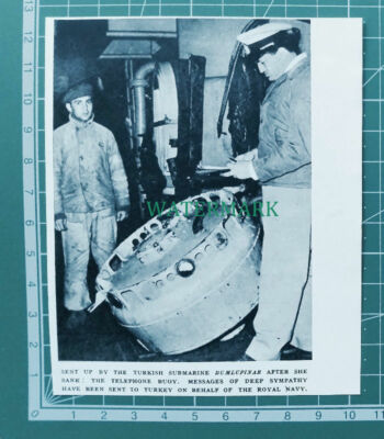C4417) Turkish Submarine DUMLUPINAR Telephone Buoy - 1953 News Cutting