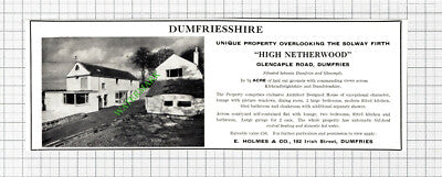 High Netherwood Glencaple Road Dumfries House Sale Advert  - 1966 Cutting