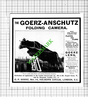 The Goerz-Anschutz Camera London Small Advert - 1903 Cutting