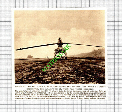 USAF XH-17 Helicopter  - 1952  Cutting