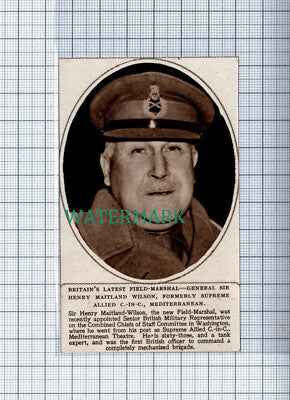 C4937) General Sir Henry Maitland Wilson - 1945 Clip