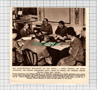 C3781) Sir Ralph Stevenson & General Neguib M J Cresswell Sudan -1952 Clip
