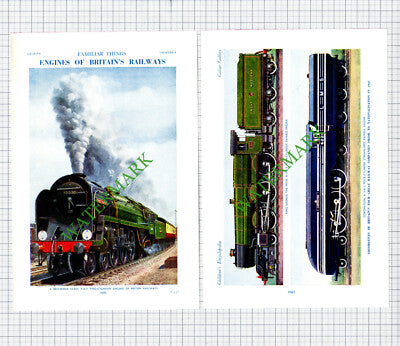 Railway Engines Britannia Golden Shuttle  - c.1950s Two Part Print / Cutting