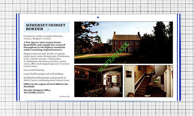 Crewkerne Somerset House Sale Advert - 1991 Cutting